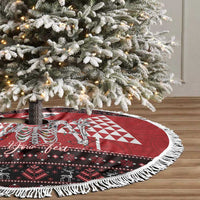 Personalized Hawaii Skull Christmas Tree Skirt Mele Kalikimaka Hawaiian Kakau - Polynesian Pride