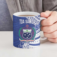 Toa Samoa Rugby Custom Ceramic Mug Go Champions Pacific Samoan Pattern - Polynesian Pride