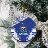Toa Samoa Rugby Custom Ceramic Ornament Go Champions Pacific Samoan Pattern - Polynesian Pride