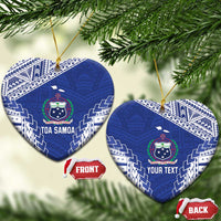 Toa Samoa Rugby Custom Ceramic Ornament Go Champions Pacific Samoan Pattern - Polynesian Pride
