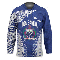 Toa Samoa Rugby Custom Hockey Jersey Go Champions Pacific Samoan Pattern LT14 Unisex Blue - Polynesian Pride