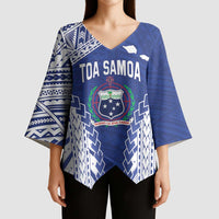 Toa Samoa Rugby Custom Kimono Sleeve Blouse Go Champions Pacific Samoan Pattern - Polynesian Pride