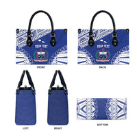Toa Samoa Rugby Custom Leather Bag Go Champions Pacific Samoan Pattern - Polynesian Pride