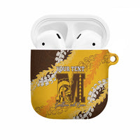 Personalized Mililani Hawaii High School AirPods Case Puakenikeni Lei Hawaiian Pattern LT14 Yellow - Polynesian Pride