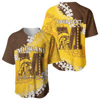 Personalized Mililani Hawaii High School Baseball Jersey Puakenikeni Lei Hawaiian Pattern LT14 - Polynesian Pride