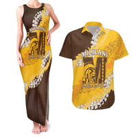 Personalized Mililani Hawaii High School Couples Matching Tank Maxi Dress and Hawaiian Shirt Puakenikeni Lei Hawaiian Pattern - Polynesian Pride