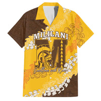 Personalized Mililani Hawaii High School Family Matching Summer Maxi Dress and Hawaiian Shirt Puakenikeni Lei Hawaiian Pattern - Polynesian Pride