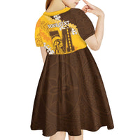 Personalized Mililani Hawaii High School Kid Short Sleeve Dress Puakenikeni Lei Hawaiian Pattern LT14 - Polynesian Pride