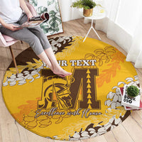 Personalized Mililani Hawaii High School Round Carpet Puakenikeni Lei Hawaiian Pattern - Polynesian Pride