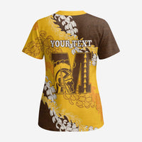 Personalized Mililani Hawaii High School Scrub Top Puakenikeni Lei Hawaiian Pattern LT14 - Polynesian Pride