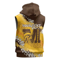 Personalized Mililani Hawaii High School Sleeveless Zip Hoodie Puakenikeni Lei Hawaiian Pattern LT14 - Polynesian Pride
