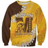 Personalized Mililani Hawaii High School Sweatshirt Puakenikeni Lei Hawaiian Pattern - Polynesian Pride