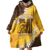Personalized Mililani Hawaii High School Wearable Blanket Hoodie Puakenikeni Lei Hawaiian Pattern LT14 - Polynesian Pride