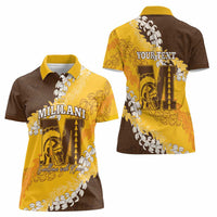 Personalized Mililani Hawaii High School Women Polo Shirt Puakenikeni Lei Hawaiian Pattern LT14 - Polynesian Pride
