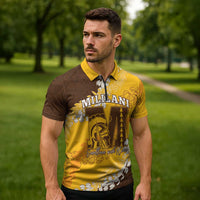 Personalized Mililani Hawaii High School Zipper Polo Shirt Puakenikeni Lei Hawaiian Pattern LT14 - Polynesian Pride