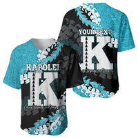 Personalized Kapolei Hawaii High School Baseball Jersey Puakenikeni Lei Hawaiian Pattern LT14 - Polynesian Pride