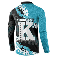 Personalized Kapolei Hawaii High School Button Sweatshirt Puakenikeni Lei Hawaiian Pattern LT14 - Polynesian Pride