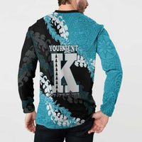 Personalized Kapolei Hawaii High School Button Sweatshirt Puakenikeni Lei Hawaiian Pattern LT14 - Polynesian Pride