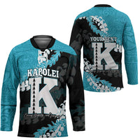 Personalized Kapolei Hawaii High School Hockey Jersey Puakenikeni Lei Hawaiian Pattern LT14 - Polynesian Pride