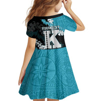 Personalized Kapolei Hawaii High School Kid Short Sleeve Dress Puakenikeni Lei Hawaiian Pattern LT14 - Polynesian Pride