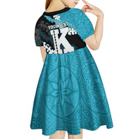 Personalized Kapolei Hawaii High School Kid Short Sleeve Dress Puakenikeni Lei Hawaiian Pattern LT14 - Polynesian Pride