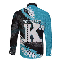 Personalized Kapolei Hawaii High School Long Sleeve Button Shirt Puakenikeni Lei Hawaiian Pattern LT14 - Polynesian Pride