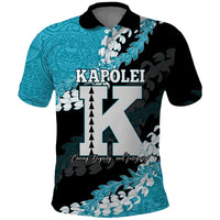 Personalized Kapolei Hawaii High School Polo Shirt Puakenikeni Lei Hawaiian Pattern LT14 Teal - Polynesian Pride