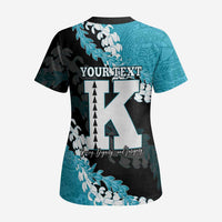 Personalized Kapolei Hawaii High School Scrub Top Puakenikeni Lei Hawaiian Pattern LT14 - Polynesian Pride