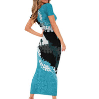 Personalized Kapolei Hawaii High School Short Sleeve Bodycon Dress Puakenikeni Lei Hawaiian Pattern - Polynesian Pride