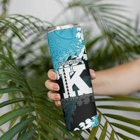 Personalized Kapolei Hawaii High School Skinny Tumbler Puakenikeni Lei Hawaiian Pattern LT14 - Polynesian Pride