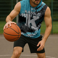 Personalized Kapolei Hawaii High School Sleeveless Hoodie Puakenikeni Lei Hawaiian Pattern LT14 - Polynesian Pride