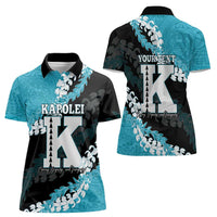 Personalized Kapolei Hawaii High School Women Polo Shirt Puakenikeni Lei Hawaiian Pattern LT14 - Polynesian Pride
