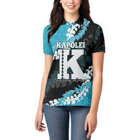 Personalized Kapolei Hawaii High School Women Polo Shirt Puakenikeni Lei Hawaiian Pattern - Polynesian Pride