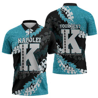 Personalized Kapolei Hawaii High School Zipper Polo Shirt Puakenikeni Lei Hawaiian Pattern LT14 - Polynesian Pride