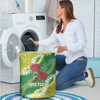 Personalized Leilehua Hawaii High School Laundry Basket Puakenikeni Lei Hawaiian Pattern - Polynesian Pride