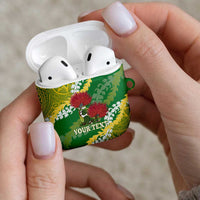 Personalized Leilehua Hawaii High School AirPods Case Puakenikeni Lei Hawaiian Pattern LT14 - Polynesian Pride
