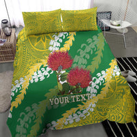 Personalized Leilehua Hawaii High School Bedding Set Puakenikeni Lei Hawaiian Pattern - Polynesian Pride