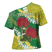 Personalized Leilehua Hawaii High School Cross Shoulder Shirt Puakenikeni Lei Hawaiian Pattern LT14 - Polynesian Pride