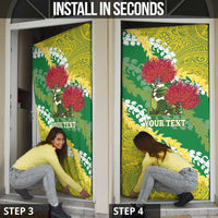 Personalized Leilehua Hawaii High School Door Cover Puakenikeni Lei Hawaiian Pattern LT14 - Polynesian Pride