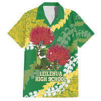 Personalized Leilehua Hawaii High School Family Matching Off Shoulder Maxi Dress and Hawaiian Shirt Puakenikeni Lei Hawaiian Pattern - Polynesian Pride
