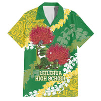 Personalized Leilehua Hawaii High School Family Matching Off Shoulder Short Dress and Hawaiian Shirt Puakenikeni Lei Hawaiian Pattern - Polynesian Pride