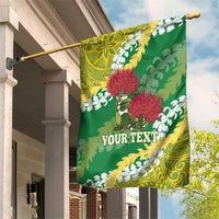 Personalized Leilehua Hawaii High School Garden Flag Puakenikeni Lei Hawaiian Pattern - Polynesian Pride