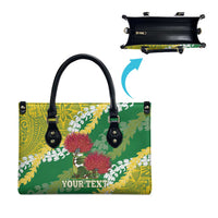 Personalized Leilehua Hawaii High School Leather Bag Puakenikeni Lei Hawaiian Pattern LT14 - Polynesian Pride