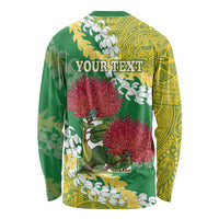 Personalized Leilehua Hawaii High School Long Sleeve Shirt Puakenikeni Lei Hawaiian Pattern LT14 - Polynesian Pride