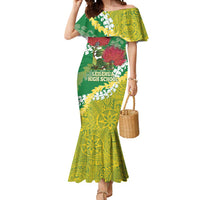 Personalized Leilehua Hawaii High School Mermaid Dress Puakenikeni Lei Hawaiian Pattern - Polynesian Pride