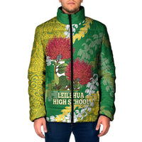 Personalized Leilehua Hawaii High School Padded Jacket Puakenikeni Lei Hawaiian Pattern - Polynesian Pride