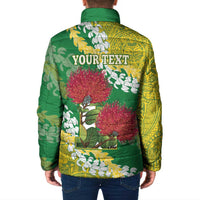 Personalized Leilehua Hawaii High School Padded Jacket Puakenikeni Lei Hawaiian Pattern - Polynesian Pride