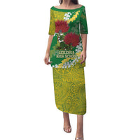 Personalized Leilehua Hawaii High School Puletasi Puakenikeni Lei Hawaiian Pattern - Polynesian Pride