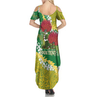 Personalized Leilehua Hawaii High School Summer Maxi Dress Puakenikeni Lei Hawaiian Pattern - Polynesian Pride
