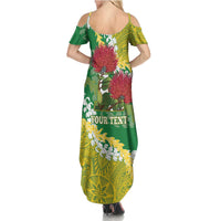 Personalized Leilehua Hawaii High School Summer Maxi Dress Puakenikeni Lei Hawaiian Pattern LT14 - Polynesian Pride